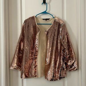 LuLaRoe Elegant Stella Rose Gold Sequin Jacket NWT Size 2XL